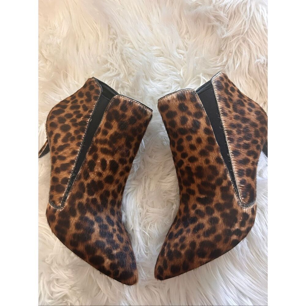Boden Booties size 37 or 6.5 cheetah brown heels stylish office wear real fur